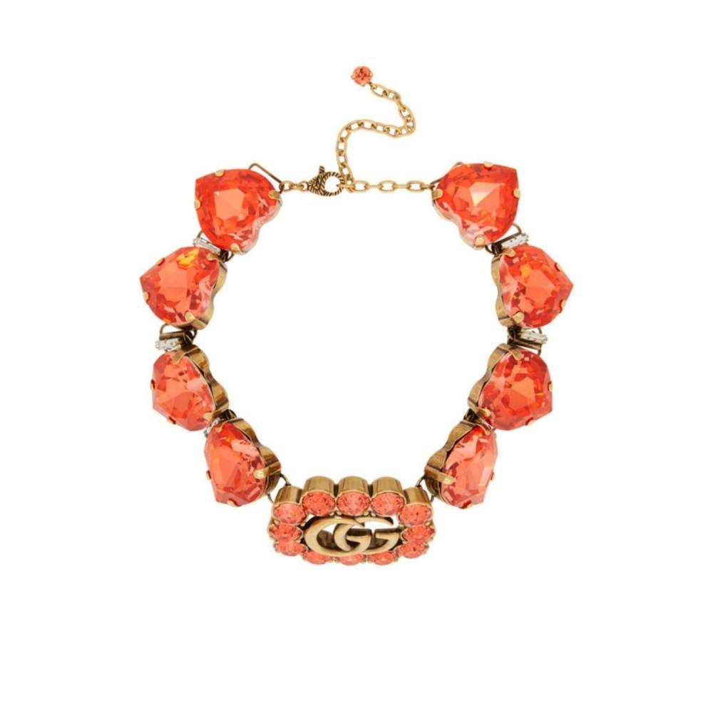Gucci - GG And Heart Crystal-Embellished Choker - Picture 1 of 6